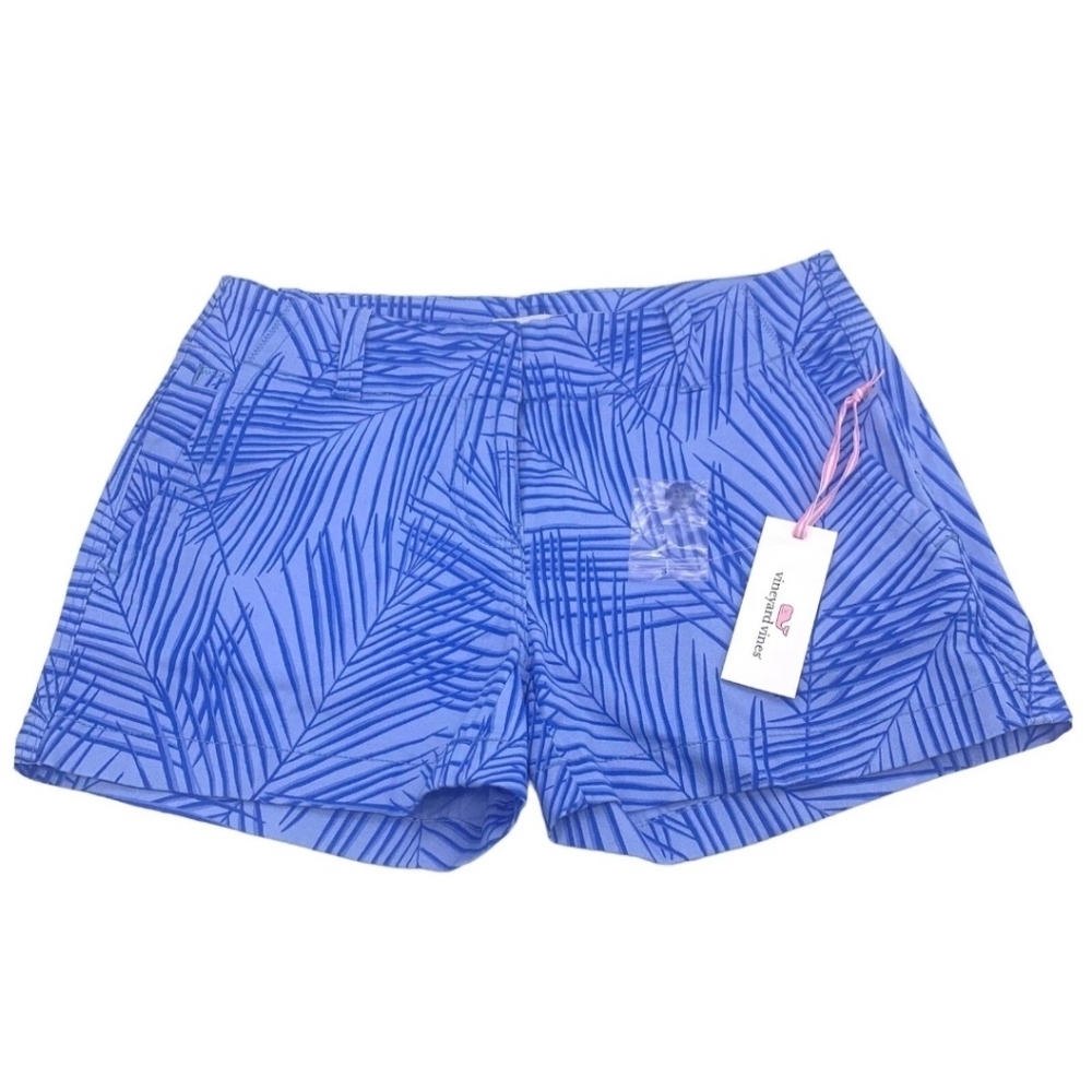 Vineyard Vines Geo Every 3.5" Day Shorts Palm Calm Water Women's US Size 2 Blue